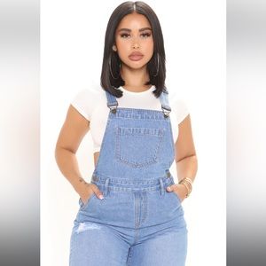 Fashion Nova Light Blue Denim Women’s Overalls